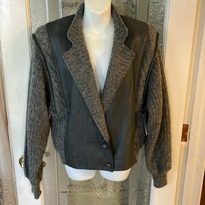80’s Vintage Wool Mohair Leather Jacket